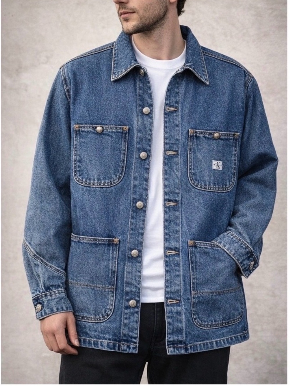Vintage Calvin Klein engine 90s Denim Jean Chore Jacket XL